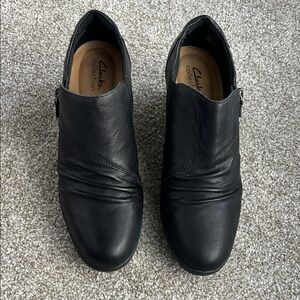 Clarks Women’s Black Leather Bootie